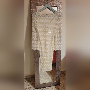 Maxi Dress Cover Up Crochet BLUE ISLAND Beach